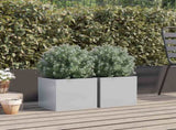 Planters 2 pcs Silver 32x30x29 cm Galvanised Steel 841546