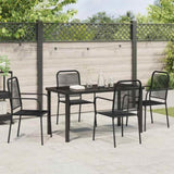 Garden Dining Set 5 pcs Black Powder-Coated Steel 3379158
