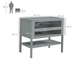 Wooden Hamster Cage 3 Tier House w/ Storage Shelf, Openable Top for Gerbils, Grey T3398P350015