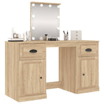 Dressing Table with LED Sonoma Oak 130x50x132.5 cm 3185346