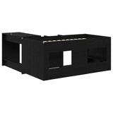 Kids'High Bed Frame with Desk 2 pcs Black Oak Engineered Wood 3423463