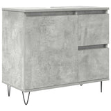 3 Piece Bathroom Furniture Set Concrete Grey Engineered Wood 3324956