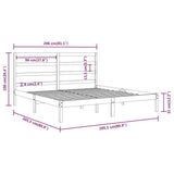 Bed Frame without Mattress White 200x200 cm Solid Wood Pine 3104954