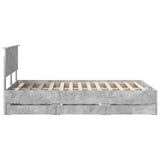 Bed Frame with Drawer Concrete Grey 135 x 190 cm Engineer Wood 3407994