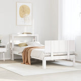 Bed Frame with Headboard without Mattress White 75x190 cm Small Single 3306071