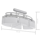 Ceiling Lamp Set of 2 Chrome, White Metal, Glass Medium 278760