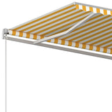 Manual Retractable Awning 450x350 cm Yellow and White 3068998