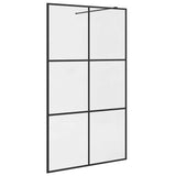 Walk-in Shower Wall with Clear ESG Glass 115x195 cm Black 151026