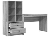 Desk with Drawer with Shelf with Storage 2 pcs Grey Sonoma 3337326