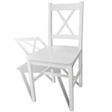 Dining Chairs 6 pcs White Pinewood 271496