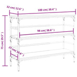 Console Table Black 100x32x75 cm Engineered Wood 839048