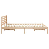 Bed Frame with Headboard Brown 160 x 210 cm Solid Pine Wood 872314