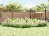 Garden Fence with Stakes 48 pcs 55 x 50 cm Mesh Silver 3438047