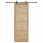 Sliding Door Manual Natural and black 83 x 232 cm 3333508