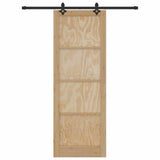Sliding Door Manual Natural and black 83 x 232 cm 3333508