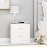 801036 Bedside Cabinets 2 pcs White 40x30x40 cm Engineered Wood
