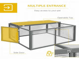 Wooden Folding Rabbit Hutch, for 2-3 Rabbits - Grey T3398P551620