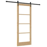 Sliding Door Natural and Black 83 x 211 cm 3332391