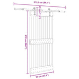 Sliding Door NARVIK Natural and Black 95 x 210 cm 3445261