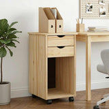 Rolling Cabinet Brown 34 x 39 x 65.5 cm Solid Pine Wood 42032391