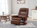 Faux Leather Armchair, with 145&deg Reclining Back and Footrest - Brown T3398P342242