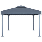 ZNTS Gazebo with LED String Lights 400x300 cm Anthracite Aluminium 3070352