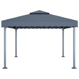 ZNTS Gazebo with LED String Lights 400x300 cm Anthracite Aluminium 3070352