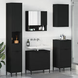 Bathroom Furniture Set with Drawer Black Engineered wood, Metal 3393114