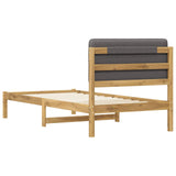 Bed Frame with Upholstered Headboard Whitewash and Light Grey 904120