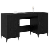 Desk with Storage Black Oak 140 x 50 x 75 cm Engineered Wood 8004204