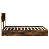 Storage Bed with Drawer Smoked Oak 160 x 200 cm Engineered Wood 3409901