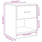 Bedside Cabinets 2 pcs with Drawer Black 40x34x50 cm 858770