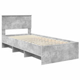 Bed Frame Concrete Grey 90 x 200 cm Engineered Wood 3408889