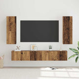TV Cabinet Set Wall-mounted 5 pcs Old Wood Engineered Wood 3393450
