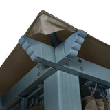 Gazebo with Curtain&LED String Lights 4x3 m Taupe Aluminium 3070337