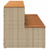 Hot Tub Step Beige 100x50x50.5 cm Poly Rattan and Solid Acacia 4103946