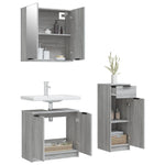 ZNTS 3 Piece Bathroom Cabinet Set Grey Sonoma Engineered Wood 3115874