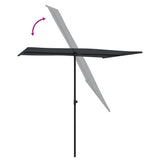 Garden Parasol with Aluminium Pole 2x1.5 m Black 47342