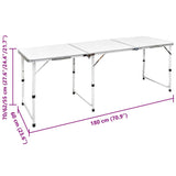 Foldable Camping Table Height Adjustable Aluminium 180 x 60 cm 41326