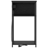Bedside Cabinet Black Oak 41 x 28 x 76 cm Engineered Wood 859575