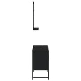 ZNTS 2 Piece Bathroom Cabinet Set Black Engineered Wood 3214339