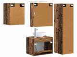 Bathroom Cabinet Set 5 pcs Old Wood 50 x 14.5 x 70 cm 3407301