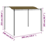 Sunshade Awning 3x2.4 m Taupe 180 g/m 312216