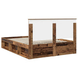 Bed Frame with Headboard Old Wood 150 x 200 cm Solid Pine Wood 3410999