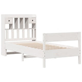 Bookcase Bed without Mattress White 90x200 cm Solid Wood Pine 3323036
