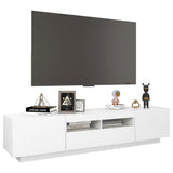 TV Cabinet with LED Lights White 180x35x40 cm 3081897