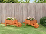 Wheelbarrow Planters 2 pcs 47x15x19 cm Solid Wood Fir 364228