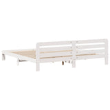 Bed Frame without Mattress White 180x200 cm Super King Solid Wood Pine 855559