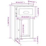 Side Cabinet with Drawer Concrete Grey 40x50x75 cm Engineered Wood 816484