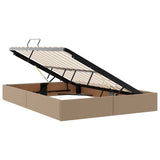 Storage Bed with Mattress Cappucino 140 x 190 cm Faux leather 3369948